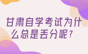 甘肃自学考试为什么总是丢分呢?