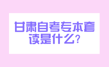 甘肃自考专本套读是什么?